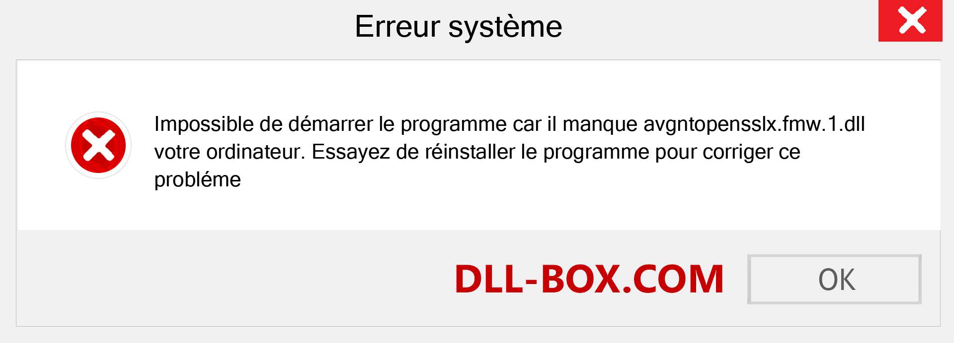 Le fichier avgntopensslx.fmw.1.dll est manquant ?. Télécharger pour Windows 7, 8, 10 - Correction de l'erreur manquante avgntopensslx.fmw.1 dll sur Windows, photos, images